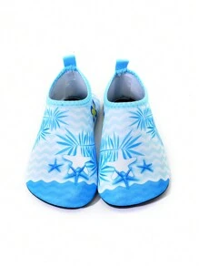 Zapatos de agua elegantes para niños, diseño adorable de estrella de mar en azul claro, antideslizantes, de secado rápido, fáciles de llevar para parques acuáticos, playas y jardines - Celeste - Ver 8