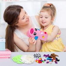 Set de 6/12 Piezas de Títeres de Fieltro DIY / Paquete de Material de Fieltro de 800 Piezas Juego de Manualidades de Arte Hecho a Mano que incluye Títere de Mano en Blanco, Ojos Saltones, Decoraciones de Fieltro, Pompones de Colores para crear tu propio títere. Juguetes interactivos para maestros en el aula. Regalo único para celebraciones, actividades, recompensas, cumpleaños, aniversarios, temas de Pascua y primavera. - Multicolor - Ver 12