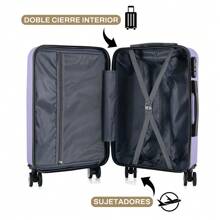 Maleta de viaje rígida de 20 pulgadas para llevar a bordo, equipaje de mano con 4 ruedas y candado integrado, variedad de colores - Morado - Ver 6