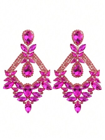 sehuoran Halloween Earrings Stonefans Exaggerated Crystal Thanksgiving Drop Earrings Large christmas Earrings For Women New Queen Accessories Statement Rhinestones Earrings Dangle Jewelry