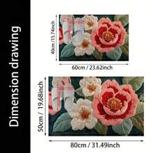 1pc Vintage Pink & White Floral Anti-Slip Mat, Faux Wool Super Soft Fiber Bathroom Doormat, Ultra Plush Bath Rug, Washable, Low Pile, TPR Backing, Knitted Fabric, Suitable For Entryway, Bathroom, Bedroom, Kitchen, Foyer, Indoor/Outdoor Use, Bathroom Accessory, Home Decor - Multicolor - View 3