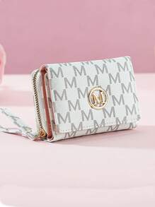 Ví nữ thời trang mới Retro nhiều ngăn đựng thẻ thiết kế chữ cái gấp ba khóa kéo phong cách Hàn Quốc túi đựng tiền xu nhỏ cho nữ ví ví ví nhỏ - trắng - Xem 3