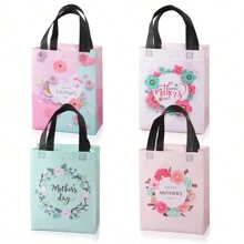 4/8pcs Mid-Size Mother's Day Gift Bags, Mother's Day Commemorative Shopping Bags For Mom, Flower Bags - A Great Gift, 4 Different Patterns, 7.8x10.2x4 Inches - Multicolor - View 16