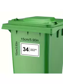 Customize Your Wheelie Bin With High-Quality Stickers-Personalized With Your House Number And Road Name, Weatherproof Horizontal Decals, 3.94x5.91inch,Back To School Fashion - Multicolor - View 2