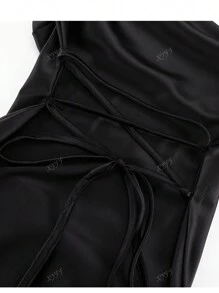 Rochie Eleganta Si Subtire Din Satin Pentru Doamne, Rochie De Seara