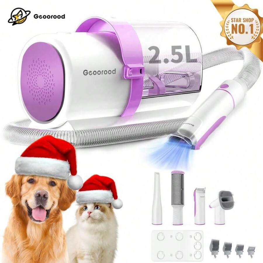 [LimitedTimeDeal]Dog Grooming Vacuum, 13000Pa Dog Vacuum Brush For Shedding Grooming, Pet Grooming Vacuum, Dog Hair Vacuum Groomer, 2.5L Large Dog Grooming Kit, Pet Products #TikTokShop - G2-W(四合一) - 查看 1