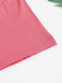 Letter Printed T-Shirt, Short Sleeved Round Neck Summer And Spring Casual Top, Women's Top