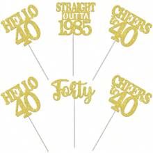12pcs Happy Birthday Cupcake Toppers, Black Glitter Cake Decoration For 18th, 21st, 30th, 40th, 50th, 60th, 70th Birthday, Anniversary Party Supplies, Available In Black, Gold, Rose Gold