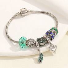 时尚心形和雪花吊坠优雅手链多功能珠宝配饰 - 彩色 - 查看 15