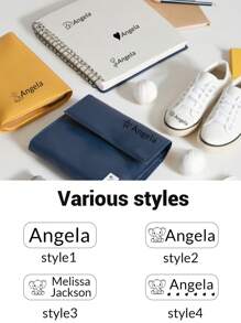 LICVIC 1/2Pcs Custom Name Signature Stamp, Back To School Supplies,Cartoon Pattern Name Stamps Personalized, DIY Customized Cartoon Self Inking Name Stamp, Stamps For Signing Name - Ice Cream - View 6