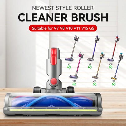 Direct Drive Brush Head For V6 V10 V7 V8 V11 V15 SV10 SV12 SV14 Slim Vacuum Clearer Replacement Home Clean Green Light
