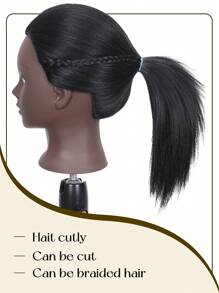 DUOZIMEI 带真人头发的模特头 14 英寸模特头 模特头 真人头发训练头 娃娃头 娃娃头 用于练习造型 配有免费夹具 - 彩色 - 查看 4