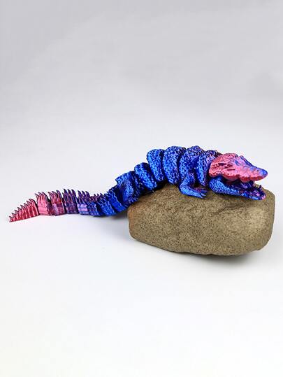 نموذج تمساح مطبوع ثلاثي الأبعاد مفصلي المفاصل، لعبة تذكارية حيوانية، ديكور على الطاولة، ديكور الغرفة