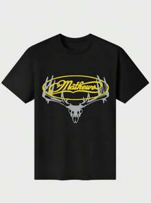 Mathews Archery T-Shirt  Casual Digital Print 220g Pure  Heavy 100% Cotton T Shirt - Black - View 1