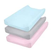 Set de 3 piezas de funda de cambiador de microfibra ultra suave, transpirable y acogedora para la mesa de cambio de pañales de bebés niños y niñas, se ajusta a la mayoría de cambiadores