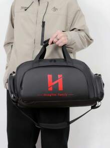 Large Capacity Dual-Use Backpack With Shoe Compartment, Casual Travel Bag Valentines Gifts Valentine Gifts For Men Valentine Day Holiday School Laptop Case The Sporty Life - Black - View 6