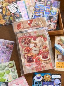 1 件日式剪贴簿/日记贴纸包、学校用品、返校