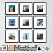 1 buah/3 buah/Set, Bingkai Foto Dekorasi Rumah Minimalis Ukuran 4x4", 5x5", 6x6", 10x10" Berbagai Warna, Cocok untuk Diletakkan di Meja atau Dipasang di Dinding, Hadiah Ulang Tahun, Wisuda - MultiWarna - View 1
