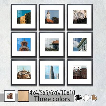 1pc/3pcs/Set, Minimalist Home Decor Photo Frames In 4x4", 5x5", 6x6", 10x10" Multiple Colors, Suitable For Tabletop Or Wall Mounting Gifts Birthday Graduation