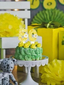 1pc 0-9 Vàng & Trắng Hoa Pha Lê Lấp Lánh Số Nến, Phụ Kiện Nến Bánh Sinh Nhật, Nướng Bánh Ngọt Trang Trí Tiệc Bánh, Giáng Sinh - Vàng - Xem 4