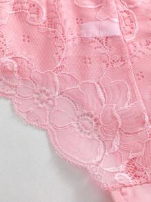 3 piezas Bragas triangulares sexis de encaje y parches transpirables para mujeres - Multicolor - Ver 8