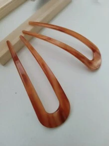 2 件装 U 型发型设计工具发夹发饰女士（随机刻字） - 彩色 - 查看 4