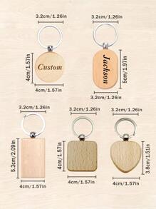 1/3/5 portachiavi in legno personalizzati, 26 lettere, fiori e logo personalizzati, accessori fai-da-te per ciondoli, borse, portafogli, cellulari, regali per animali domestici, uomini, donne, bambini, zaini, regali di San Valentino, Festa del papà, inizio scuola e altre occasioni speciali. Disponibili in incisione, paillettes, acciaio inossidabile, vintage, casual, unisex, hipster, Old Money, stile unico, personalizzato, idea regalo perfetta per lui, idea regalo perfetta per lei, fidanzato, fidanzata, famiglia, amici, nonni, bambini, anniversario, compleanno, matrimonio, laurea, regalo di inaugurazione casa