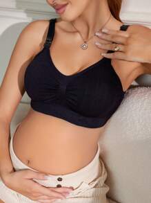 4pcs Maternity & Nursing Bra, Sexy Front-Open Seamless Nursing Bras, Comfortable Wireless Breastfeeding Bra, Suitable For Pregnancy & Postpartum Use - Multicolor - View 2