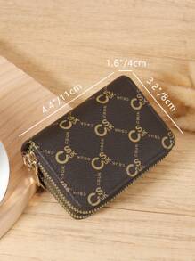 Vintage Double Zipper Versatile Coin Wallet Multi-Card Card Organizer For Storage Cards Lightweight Minimalist Fashion Modern For Anniversary For Christmas On Valentine Day For Birthday Gift For Couple For Girls For Lady For Female Bag School Supplies For School Dorm Room & Back To School Card Holder Wallet Business Card Holder Credit Card Holder Women For Women Wallet Mini Wallet Purse Wallet Card Wallet - Coffee Brown - View 11