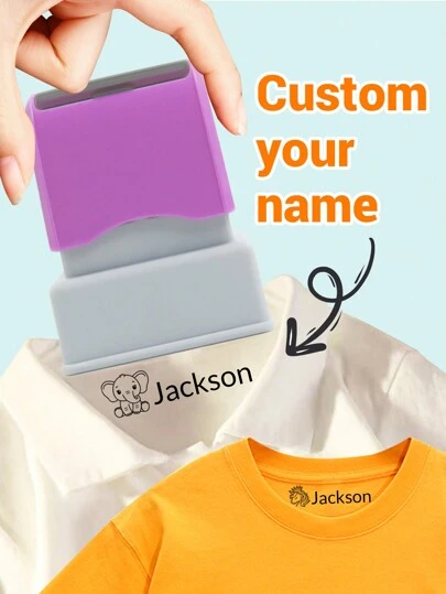 LICVIC 1/2Pcs Custom Name Signature Stamp, Cartoon Pattern Name Stamps Personalized, DIY Customized Cartoon Self Inking Name Stamp, Stamps For Signing Name, Birthdays, Anniversaries