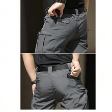 Multi-Pocket Military Tactical Pants For Men - Grey - View 8