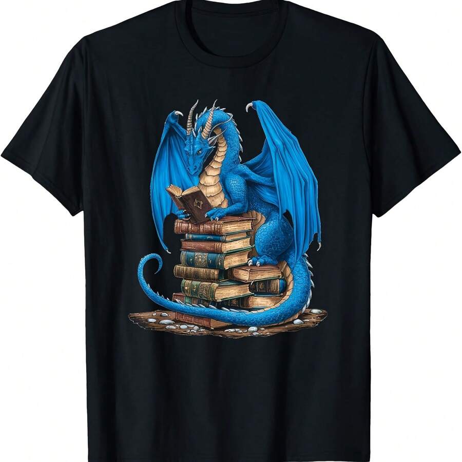 Book Lover Bookworm Reading Books Dragon T-Shirt