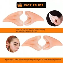 1 Pair Of Realistic Ears, Costume Performance Props, Stage Performance Accessories, Cosplay Outfit, Ear Extensions, Holiday Party Decorations, Suitable For Cosplay, Halloween, Parties, Perfect Gift For Family And Friends