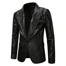 Chaqueta para hombres con lentejuelas brillantes para bodas, fiestas, ceremonias y actuaciones en el escenario