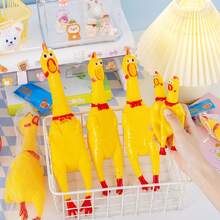 1pc Hot Sell Screaming Chicken Pets Dog Toys 17cm Squeeze Squeaky Sound Funny Toy Safety Rubber For Dogs Molar Chew Toys