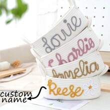 Panier de rangement personnalisé avec nom, panier de rangement de corde, panier de rangement DIY personnalisé avec nom, panier de rangement en corde, rangement pour désordre, cosmétiques, niche pour animaux de compagnie en laine
