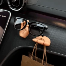 New Car Multi-Functional Car Glasses Clip Glasses Shelf Creative Gesture Storage Car Sunglasses Clip, Car Hook Hanging Shopping Bag Data Cable, Practical And Interesting