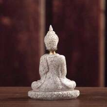 1pc Resin Buddha Figurine, Home Decor Accessory Small Buddha Statue For Foyer Gifts Birthday Graduation