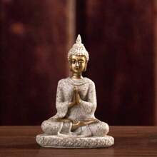 1pc Resin Buddha Figurine, Home Decor Accessory Small Buddha Statue For Foyer Gifts Birthday Graduation