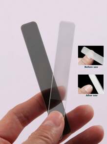 1 cái Dũa móng tay bằng thủy tinh, Dũa móng tay bằng thủy tinh, Màu đen và trong suốt, Dũa móng tay cho móng tay tự nhiên, Dũa móng tay bằng thủy tinh khắc hai mặt, Dụng cụ làm móng chuyên nghiệp bằng thủy tinh Séc dành cho phụ nữ và trẻ em gái - Nhiều màu - Xem 3