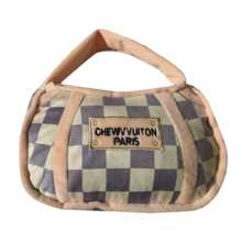 1 件格子图案宠物毛绒玩具，带手提袋，咀嚼玩具带声音效果，宠物的好伴侣 - 彩色 - 查看 6