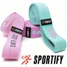 SPORTIFY Set 3 Bandas Largas de Resistencia de Tela Antideslizantes Uso Rudo Durables Suaves Lavables 3 Niveles de Resistencia para Ejercicios Full Body Tonifican Fortalecen Piernas Gluteos Brazos Espalda Lagartijas Peso Libre Crossfit LAS ORIGINALES y CERTIFICADAS