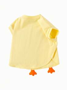Balabala Baby Girls Graphic Pattern T-Shirt, Summer Fashion Animal Style Sleeveless T-Shirts - Yellow - View 5