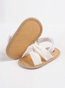 Infant/Toddler Girls' Flower Soft Bottom Sandals, Suitable For Newborns, Pre-Walkers, Crib Shoes - White - View 6