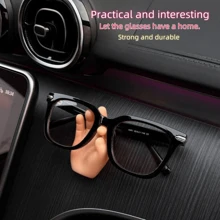 New Car Multi-Functional Car Glasses Clip Glasses Shelf Creative Gesture Storage Car Sunglasses Clip, Car Hook Hanging Shopping Bag Data Cable, Practical And Interesting