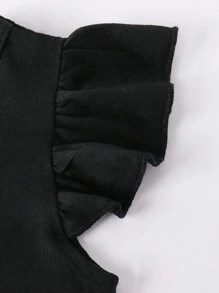 2 件套女宝宝夏季休闲可爱节日月亮印花盖袖连衣裙 - 彩色 - 查看 4