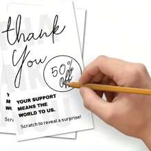 50 Stück Rubbelkarten, leere Danke-Geschenkgutscheine, perfekt für kleine Unternehmen, Restaurants, Spas, Schönheitssalons, Salons, Geburtstage, Urlaubsgeschenke, Hochzeits-Brautspiele und allgemeine Feierlichkeiten - Verschiedenfarbig - Übersicht 3