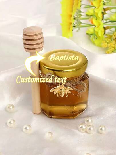 Customizable Name Glass Sealed Jar Set Trumpet Honey Bottle Bird's Nest Jam Bottling Gift Glass Bottles.