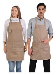 Mandil Unisex De Alta Calidad Para Chef: Resistente - Caqui - Ver 2