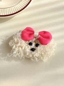 1 Piece Plush Teddy Dog Cute Bangs Hair Clip ,Hair Accessory, Claw Clips, Clips For Hair, Hair Slide, Hair Claws